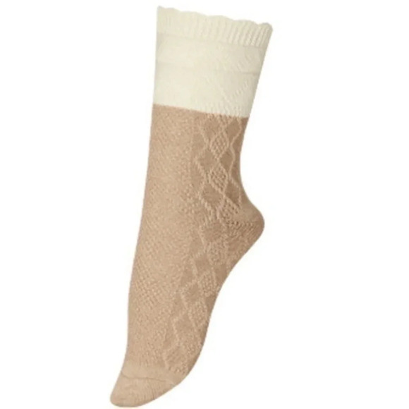 AVENUE BODY Diamond Socks 2 Pk - beige & brown dress socks ~ plus size 8 1/2 ~12 - Picture 2 of 9
